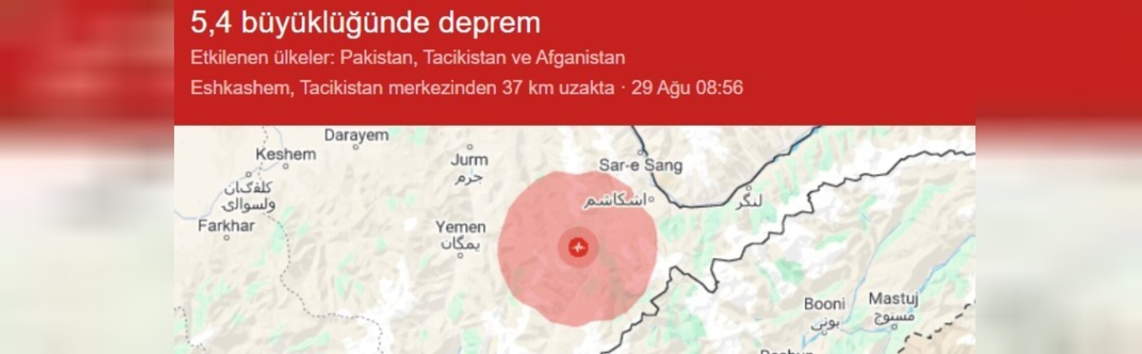 afganistan deprem