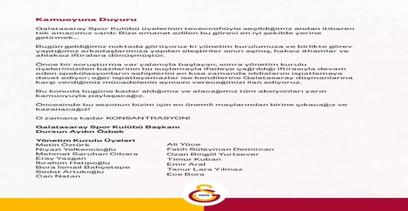 Galatasaray'da beklenmeyen istifa kararı
