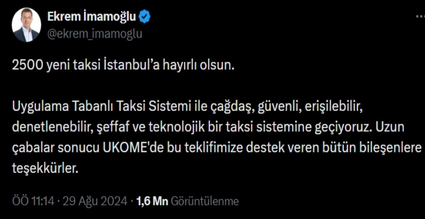İstanbul'a 2500 yeni taksi geliyor
