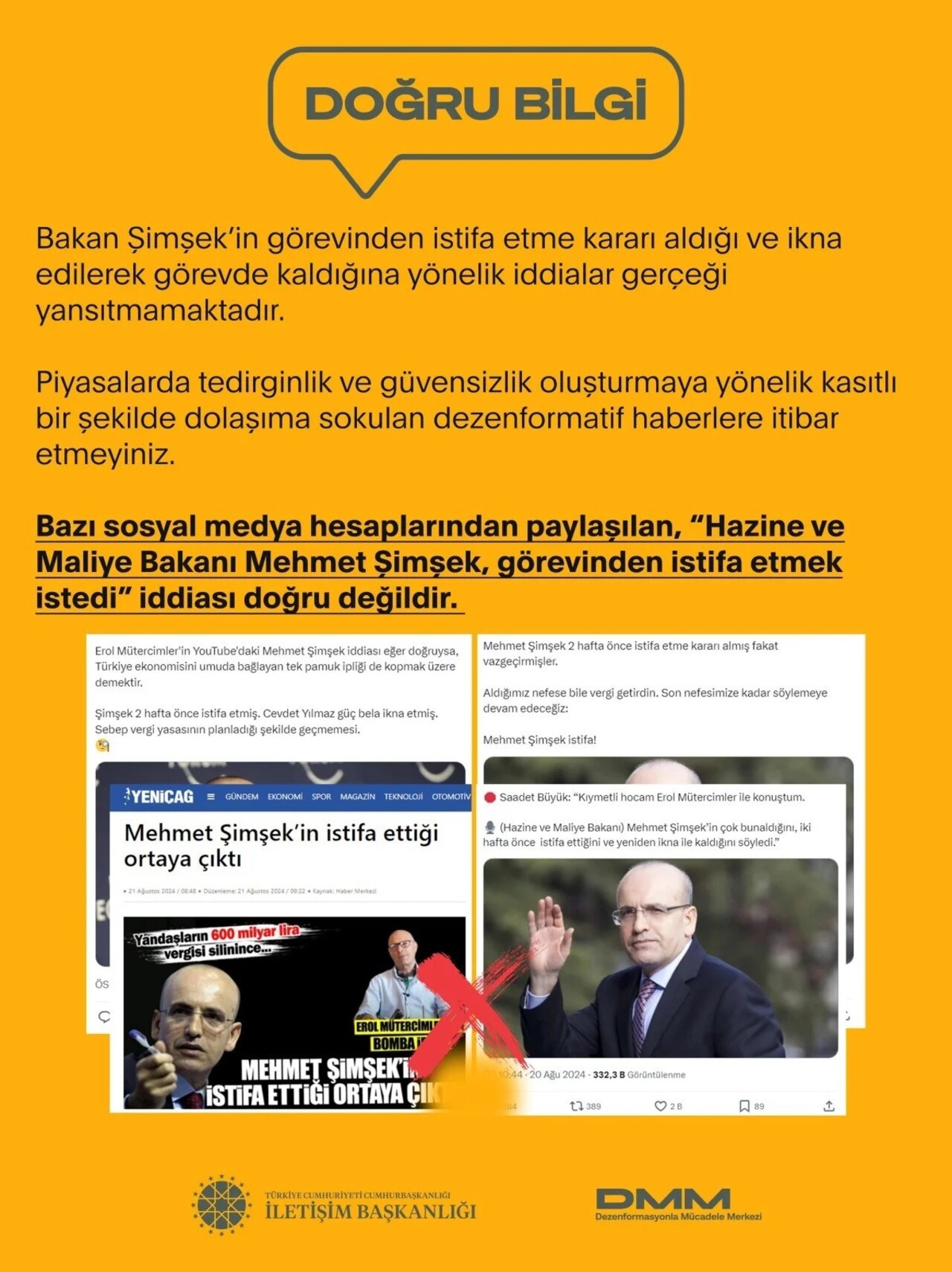 Mehmet Şimşek istifa iddialarına noktayı koydu