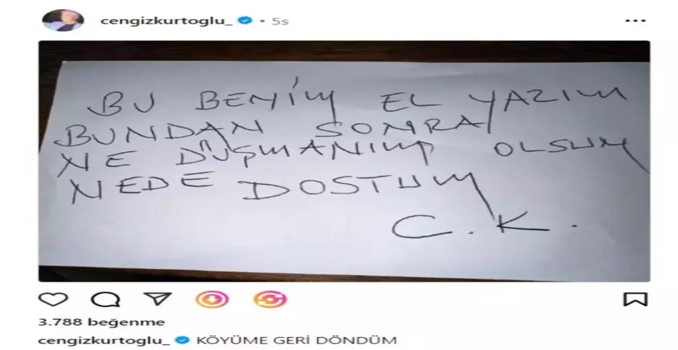 CENGİZ KURTOĞLU PAYLAŞIMI HAKKINDA