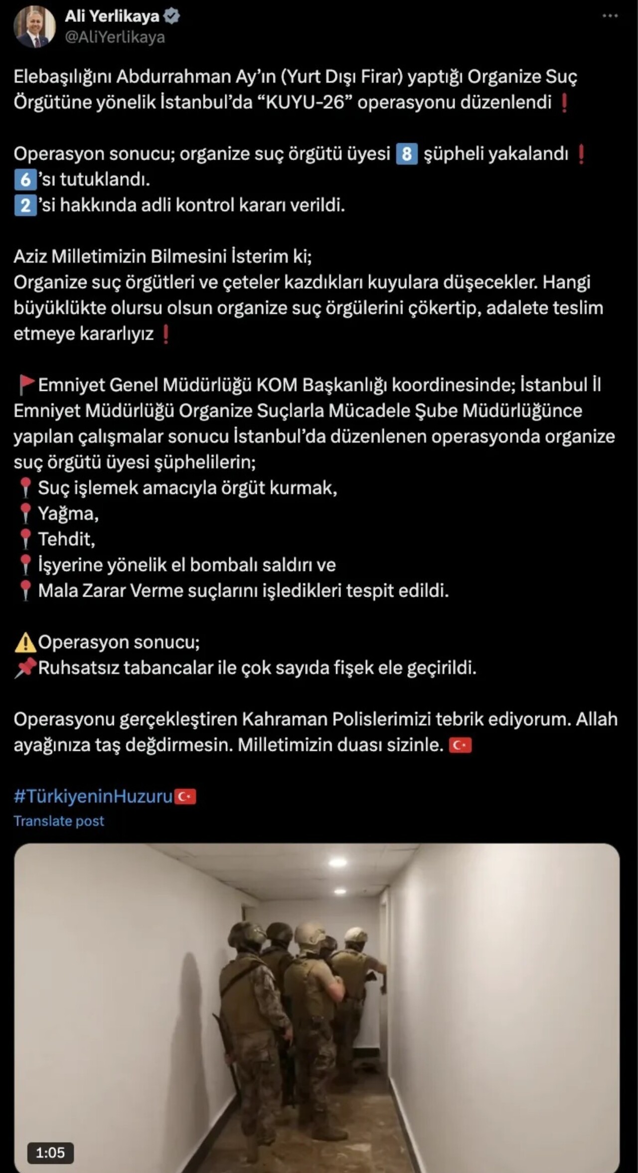 Abdurrahman Ay'ın İstanbul'daki organize çetesine operasyon